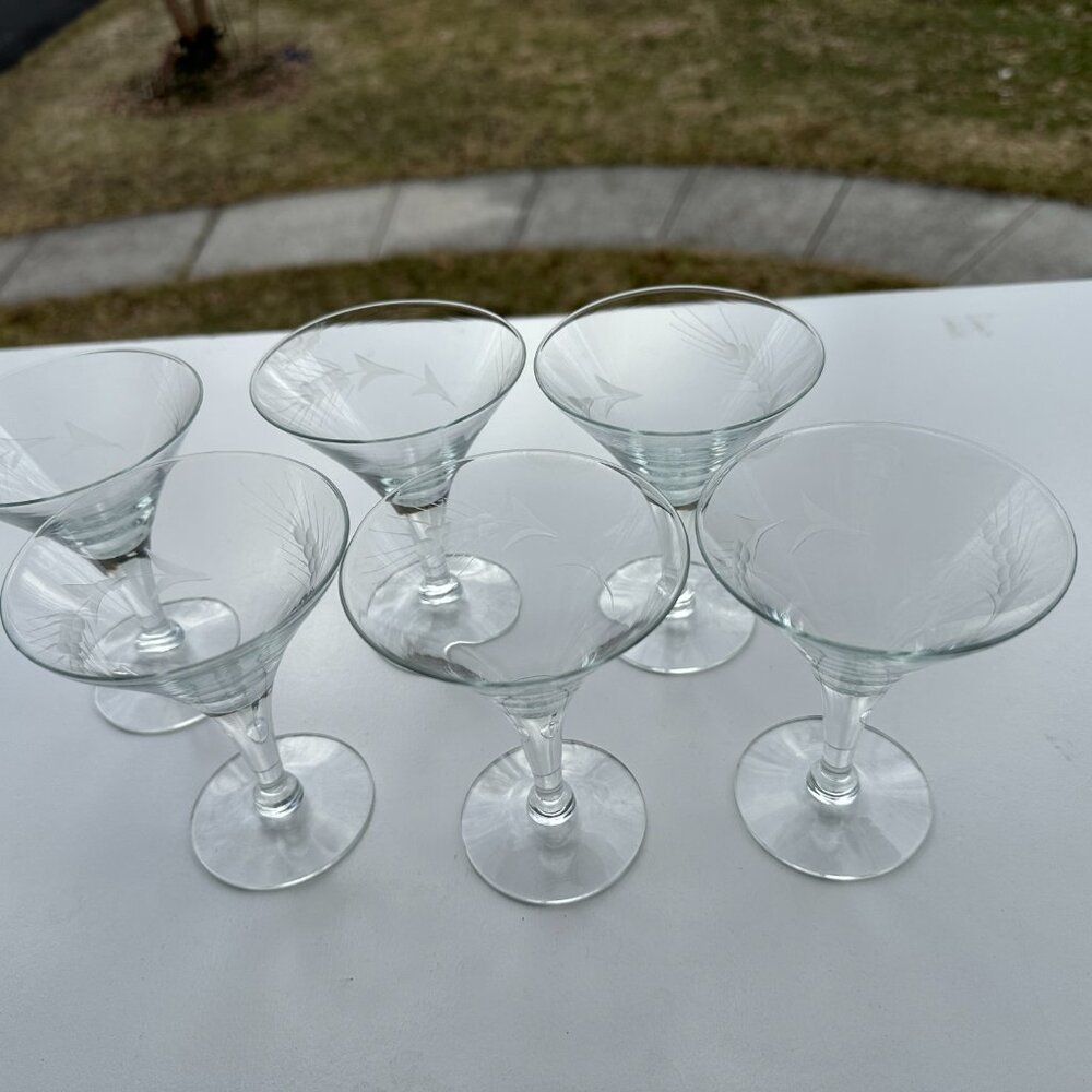789 6 EA. VINTAGE MOUTH BLOWN, 4 OZ. SHEERY MARTINI COCKTAIL